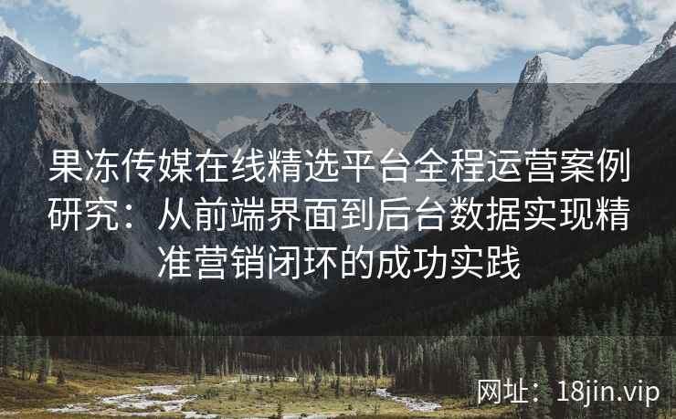 果冻传媒在线精选平台全程运营案例研究：从前端界面到后台数据实现精准营销闭环的成功实践